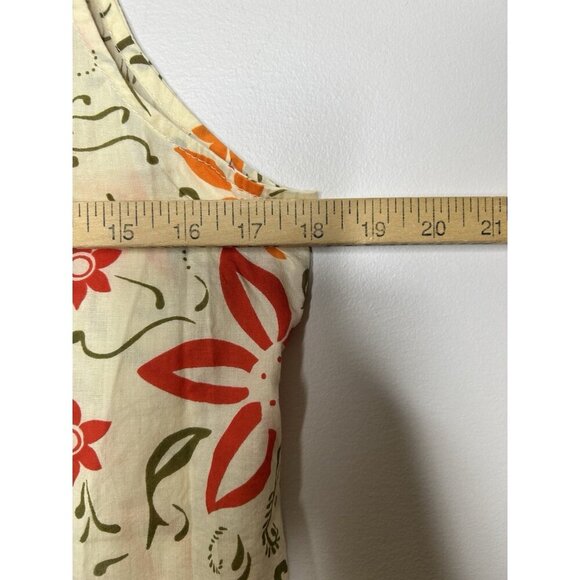 Yak N Yeti Yellow Floral Sleeveless Tank Tunic Summer Top Size Small - Picture 7 of 9